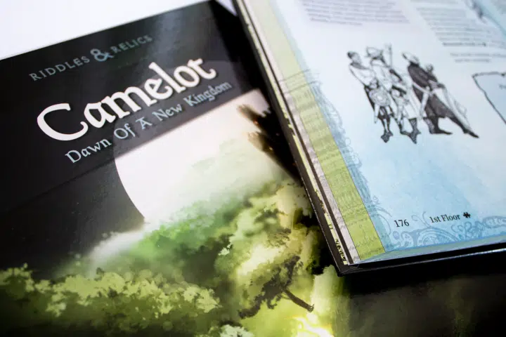 Who Will You Encounter An open page in a roleplaying adventure book, showing an illustration of characters you may encounter.