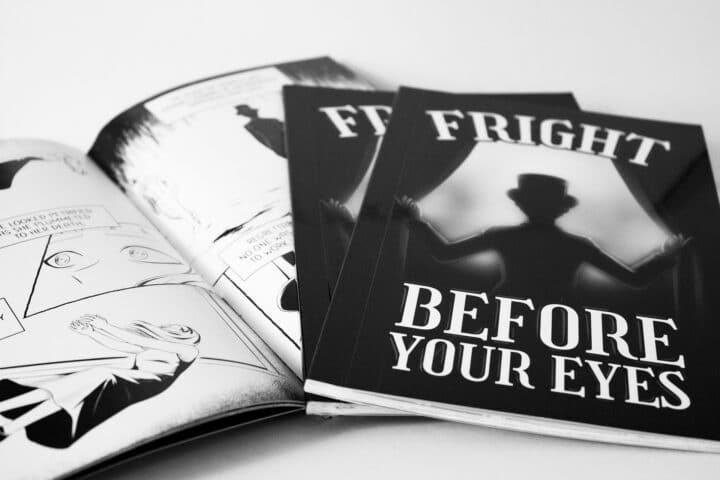 Fright Before Your Eyes comic A photo of the Fright Before Your Eyes comic, showing some of the inner pages.
