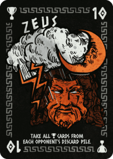 The Zeus card from Cards At War: Battle for Ancient Greece.