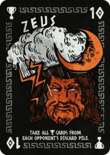 The Zeus card from Cards At War: Battle for Ancient Greece.