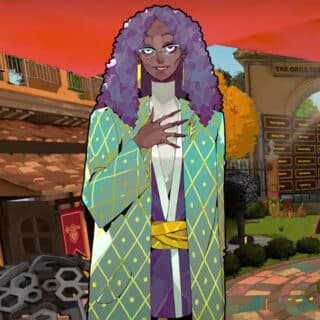 A screenshot featuring one of the characters in Escape Academy.
