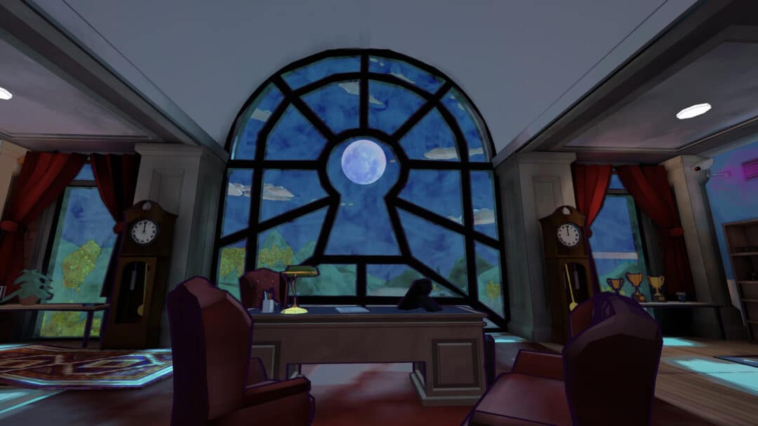 A screenshot of the headmaster's office in Escape Academy.