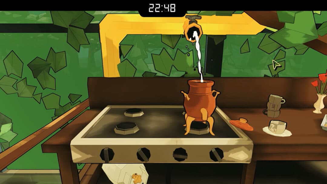 A screenshot of a stove puzzle in Escape Academy.