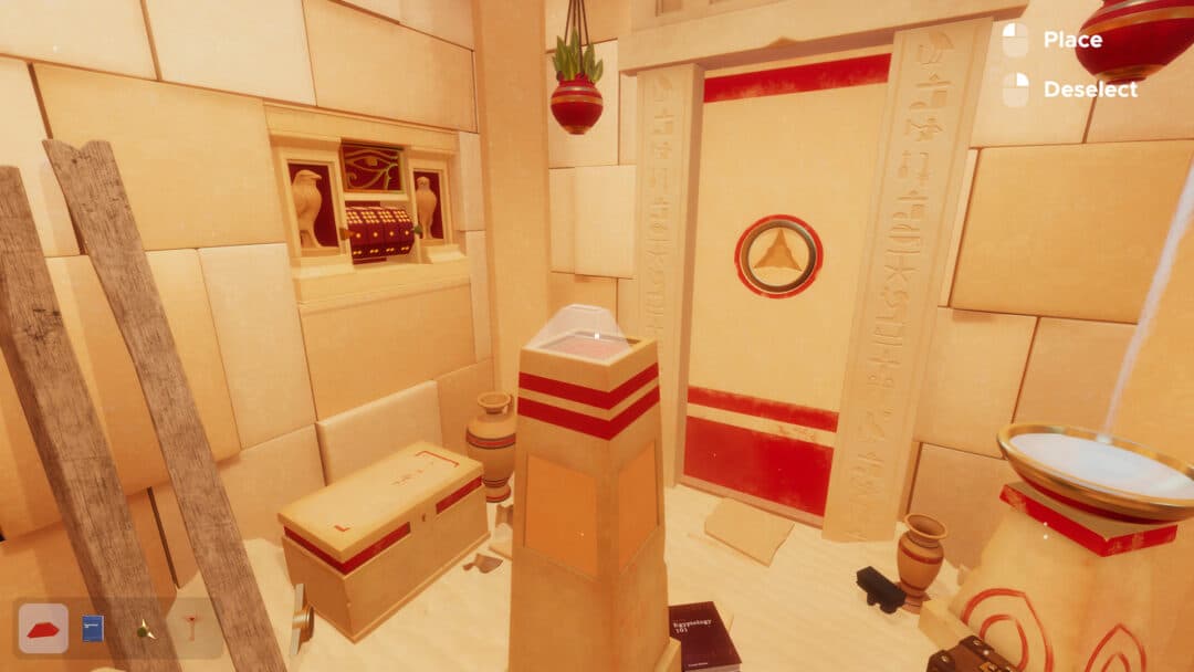 A screenshot of an Egyptian Pyramid-themed room in Escape Simulator.