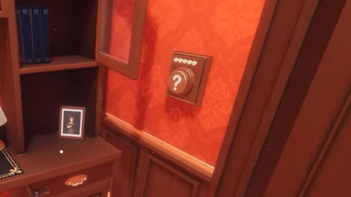 A screenshot of a hint button in an Escape Simulator room.