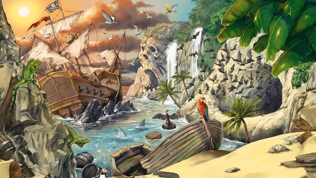A kids escape room puzzle design with a pirate theme.