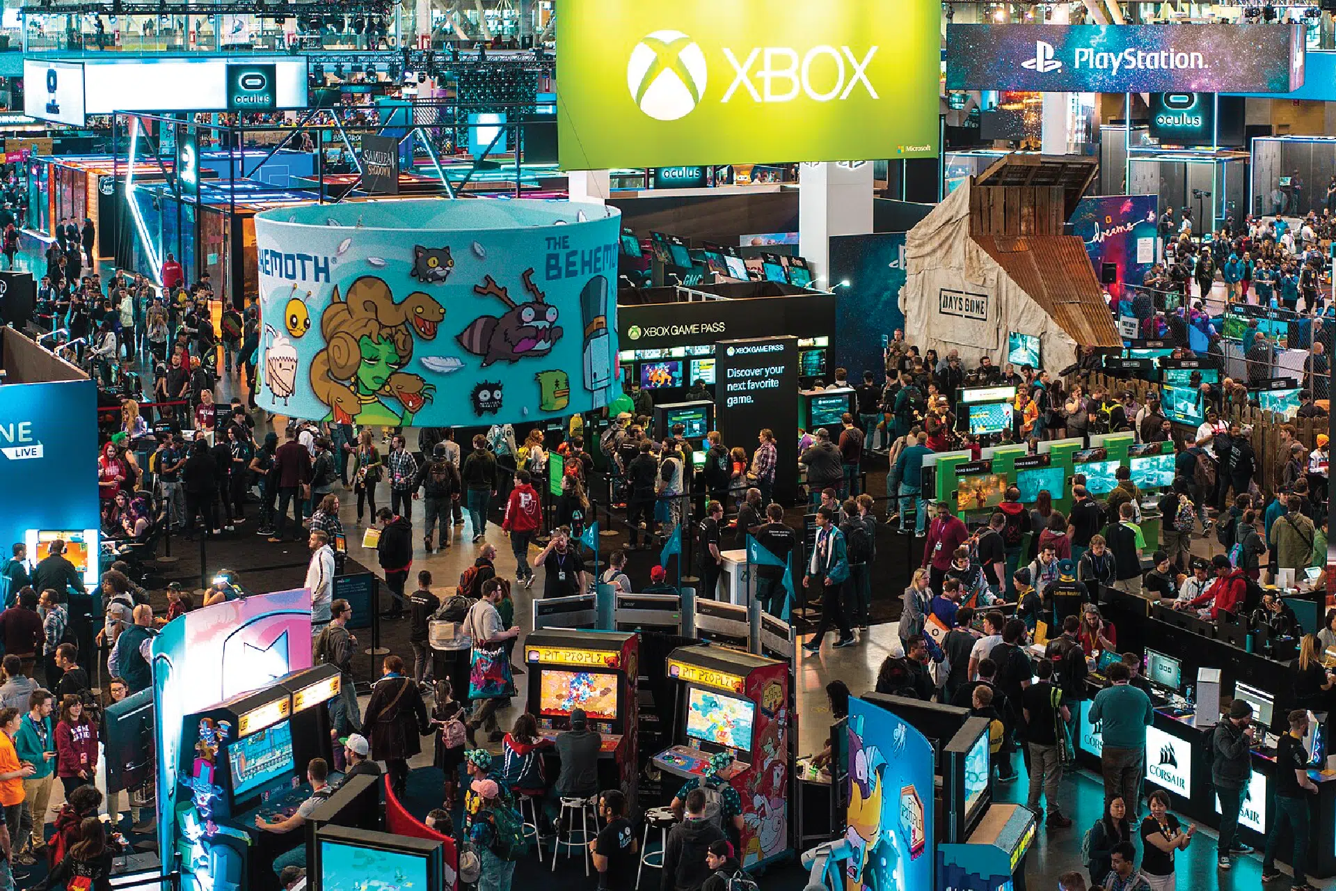 A large crowd at the Pax East convention.
