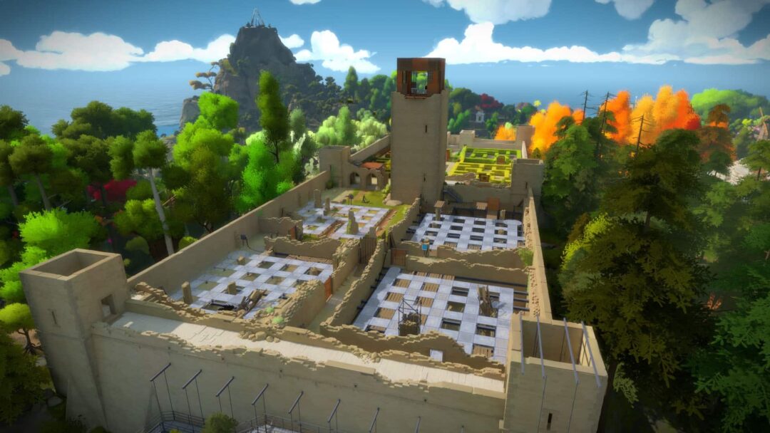 A screen capture of the escape room video game The Witness.
