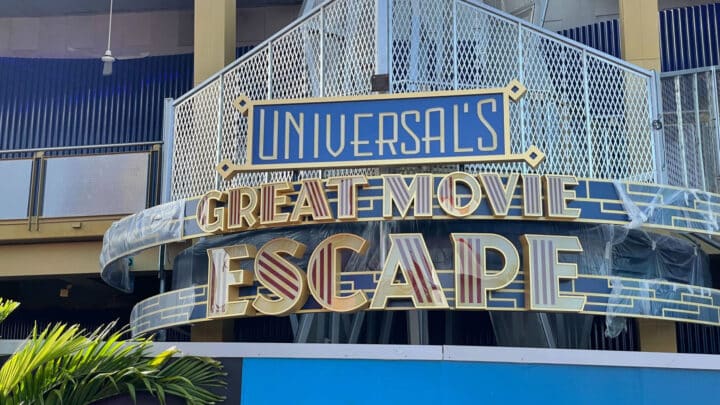 A photo of the new sign for Universal Studio's Great Movie Escape.