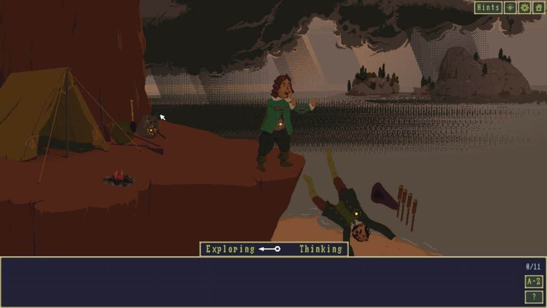 A screenshot from the video game the Case of the Golden Idol that shows the first case scene to be investigated.