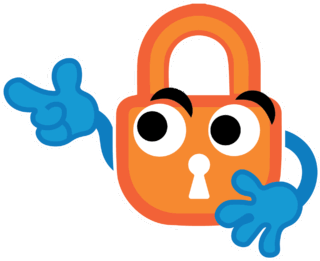 Paddy the Padlock pointing left.