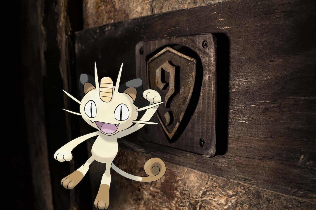 A photo of Meowth the Pokemon in A Knight To Escape.