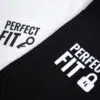 A photography showing two shirts with the phrase Perfect Fit, with an image of a key and padlock.