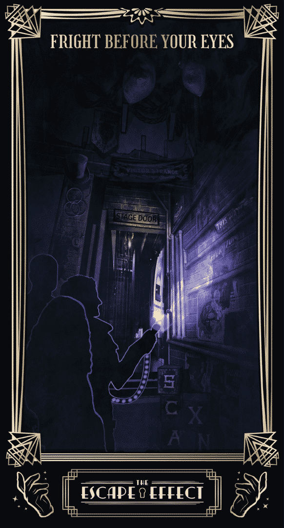 The finished poster for Fright Before Your Eyes with frame.
