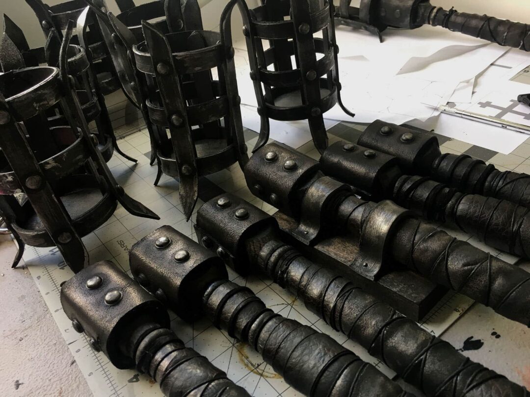 Construction of the torches used in A Knight To Escape.