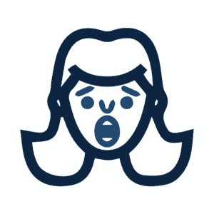 An icon showing a scared face.